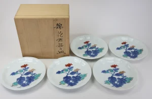 錦花絵銘々皿十三代今泉今右衛門