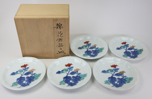 錦花絵銘々皿十三代今泉今右衛門