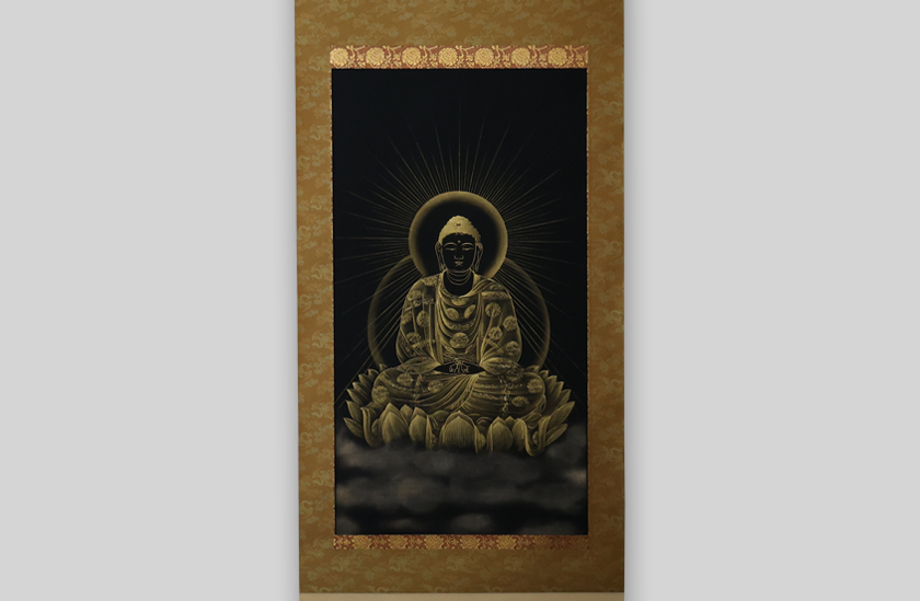 阿弥陀如来坐像 仏画掛軸